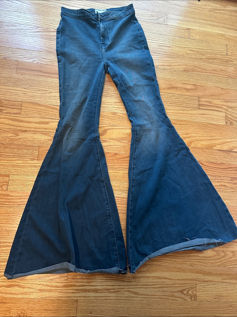 We The Free Dark Blue High-Rise Flare Jeans
